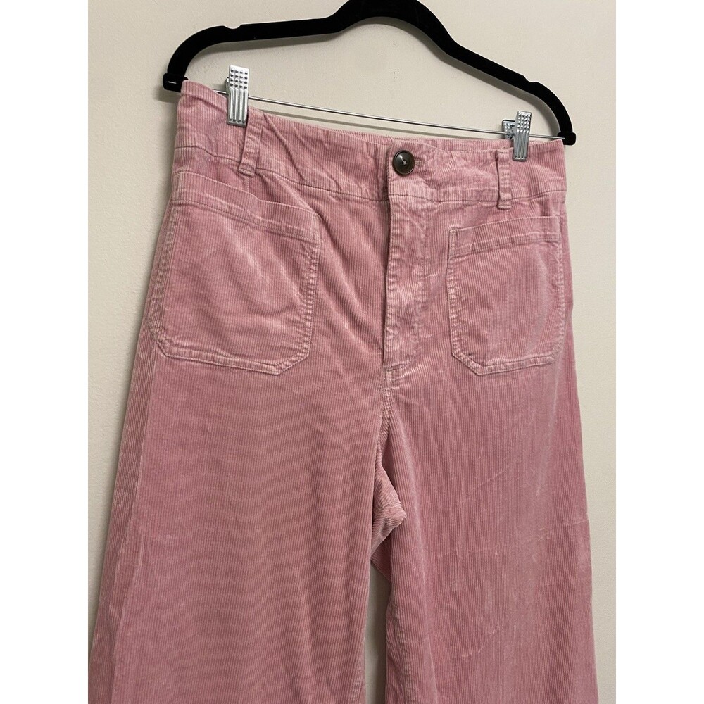 Maeve Colette Corduroy Pink Wide Leg Pants Sz 31 Pastel High Waist Anthropologie - Picture 3 of 9